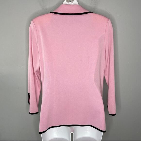 MISOOK Blazer Jacket Womens Size Small Petite Knit Petal Pink Feminine Easter - Picture 7 of 9